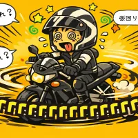 小さな円を描いてUターンを練習するライダー