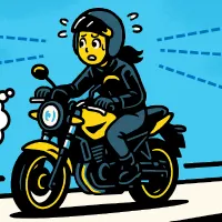 走行中の目線の向け方に迷うライダー