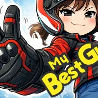 ライディンググローブを自慢するライダー
