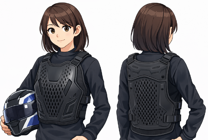 胸部と背部を保護するタイプ