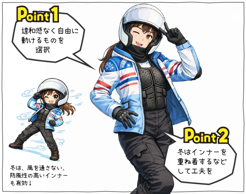 ライディングウェアの動きやすさ