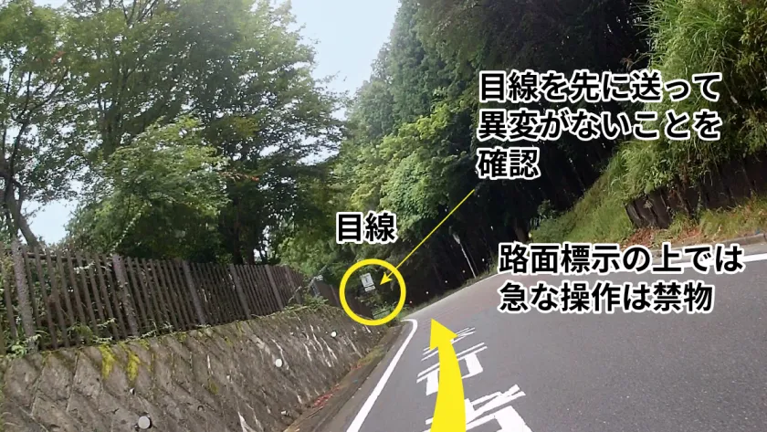 路面標示に注意