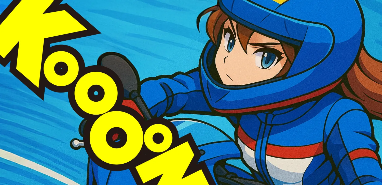 コーナリングで頭を内側へ動かすライダー